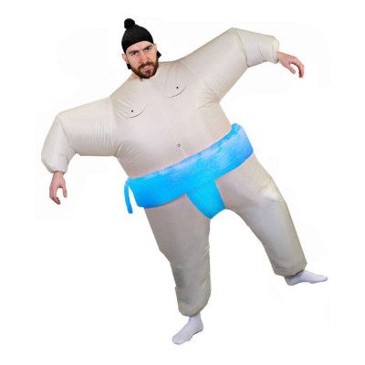 Uppblåsbar Sumobrottare Blå Maskeraddräkt - One size
