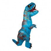 Uppblåsbar T-Rex Blå Maskeraddräkt - One size