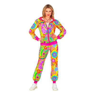 UV Neon Hippie Träningsoverall Maskeraddräkt - Medium