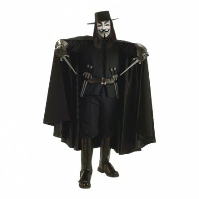 V For Vendetta Deluxe Maskeraddräkt - One size