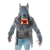 Varulv Ani-Motion Mask Maskeraddräkt - Small/Medium