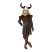 Vikingaflicka Brun Barn Maskeraddräkt - Medium