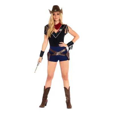 Vilda Västern Sheriff Deluxe Maskeraddräkt - Small