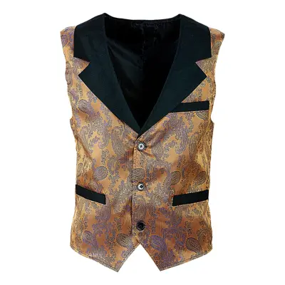 Vintage Jacquard Väst Brun - Medium/Large