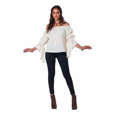 Vit Pirat/Renässans Blus - X-Small