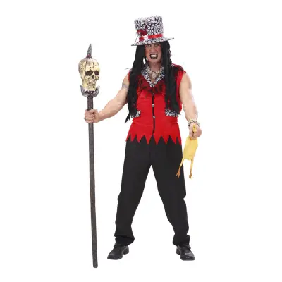 Voodoo Präst Röd Maskeraddräkt - One size