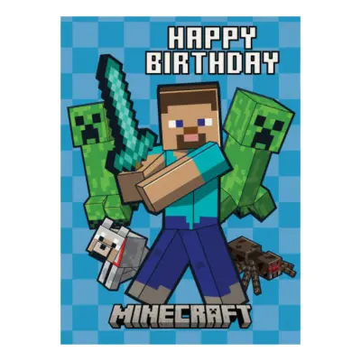 Födelsedagskort Minecraft World