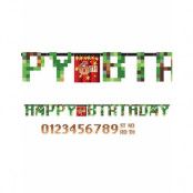 Happy Birthday Banner 3 meter - Minecraft