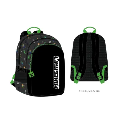 Minecraft - 3 Compartments Backpack '41X30X22Cm'