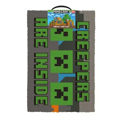 Minecraft Creepers Need Hugs Coir Door Mat