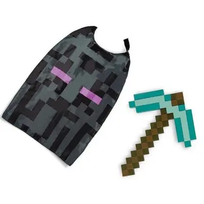 Minecraft Enderman cape + pickaxe