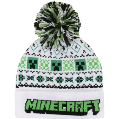 Minecraft - gaming Mössa - Ski Pom - för  svart/grön/vit