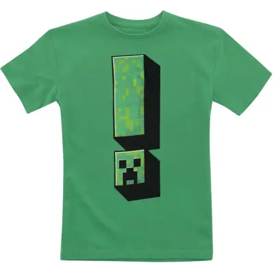 Minecraft - gaming T-shirt - Barn - Creeper Exclamation - 104 - för barn - grön