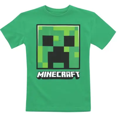 Minecraft - gaming T-shirt - Barn - Creeper Face - 104 - för barn - grön