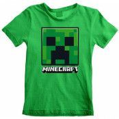 Minecraft - gaming T-shirt - Creeper Face - 104 152 - för barn - grön