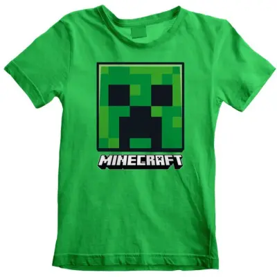 Minecraft - gaming T-shirt - Creeper Face - 116 140 - för barn - grön