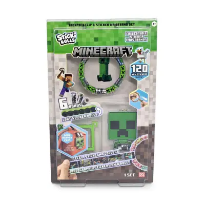 Sticki Rolls Minecraft Sticker Clip&Bracelet - Sticki Rolls -  Leksaksaffären