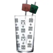 Minecraft - Set Of Premium Xxl Glass 16Oz + Twin Metal Straw