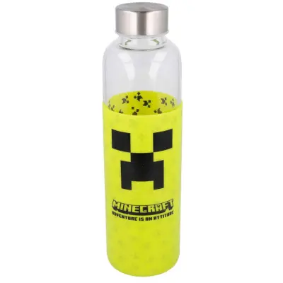 Minecraft silicone cover glass bottle 585ml