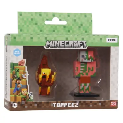 Minecraft Toppeez Figurer 2-pack Blaze&Zombie Piglin - Minecraft -  Leksaksaffären