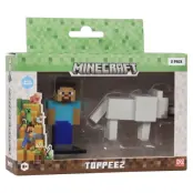 Minecraft Toppeez Figurer 2-pack Steve&Dennis - Minecraft -  Leksaksaffären