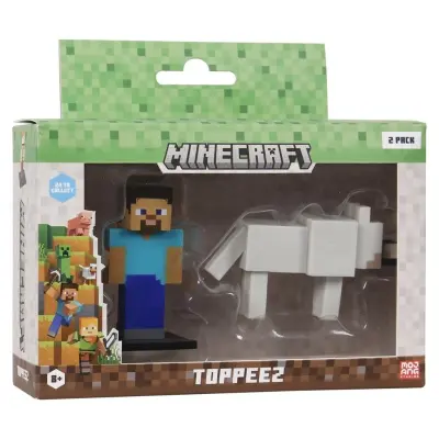Minecraft Toppeez Figurer 2-pack Steve&Dennis - Minecraft -  Leksaksaffären