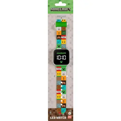 Peers Hardy - Led Strap Watch - Minecraft Printed Led Watch (Colour)