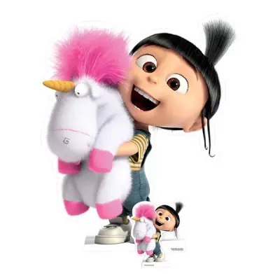 Agnes med Fluffig Enhörning Kartongfigur