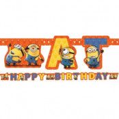Banderoll Minioner formklippt Happy Birthday 180 cm