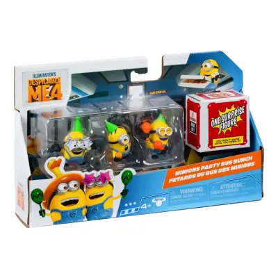 Dumma mej 4 Mini Minions 4-pack Party Bus - Despicable Me -  Leksaksaffären