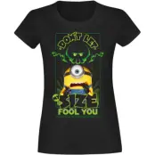 Minions - Anime T-shirt - 3 - Don`t Let Size Fool You - S XXL - för Dam - svart