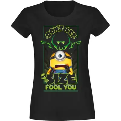 Minions - Anime T-shirt - 3 - Don`t Let Size Fool You - S XXL - för Dam - svart