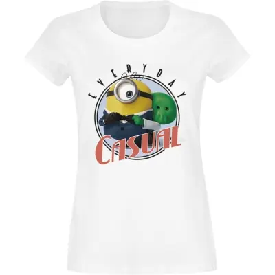 Minions - Anime T-shirt - 3 - Every Day Casual - S XXL - för Dam - vit
