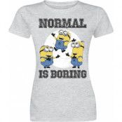 Minions - Anime T-shirt - Normal life is boring - S XXL - för Dam - grå