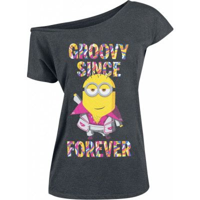 Minions T-shirt - Groovy - M - för Dam - grå