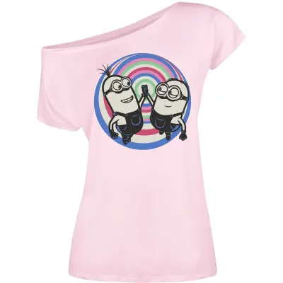 Minions T-shirt - Handshake - M L - för Dam - rosa