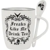 Alchemy England - Gothic Mugg - Freaks Like Me Drink Tea - för None - vit/svart