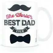 Best Dad - Fun Mugg - för  vit/svart/röd