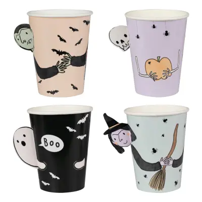 BOO Pappersmuggar Halloweenfigurer - 8-pack