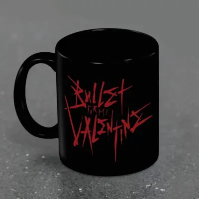 Bullet For My Valentine Mugg - Red Logo - för None - svart