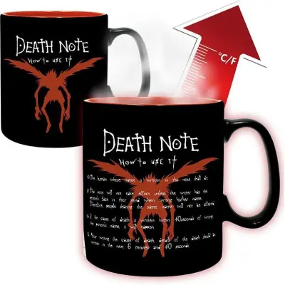 Death Note - Anime Mugg - Kira and Ryuk - mugg med värmeeffekt - för  svart/röd/blå