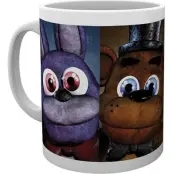 Five Nights At Freddy's - gaming Mugg - Faces - för  vit