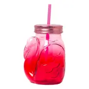 Glasmugg med Lock Flamingo