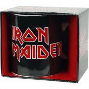 Iron Maiden Mugg - Iron Maiden Logo - för  svart/röd/vit