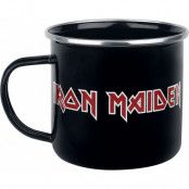 Iron Maiden Mugg - Logo - Emaille Becher - för  svart