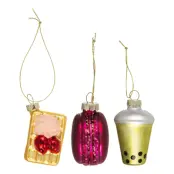 Julgranskulor Bubble Tea Fika - 3-pack