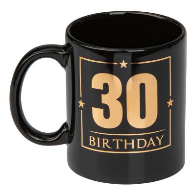 Mugg Svart 30 Birthday