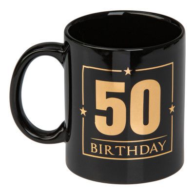 Mugg Svart 50 Birthday