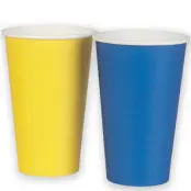 Pappersmugg 473ml Blåa&Gula 24-pack