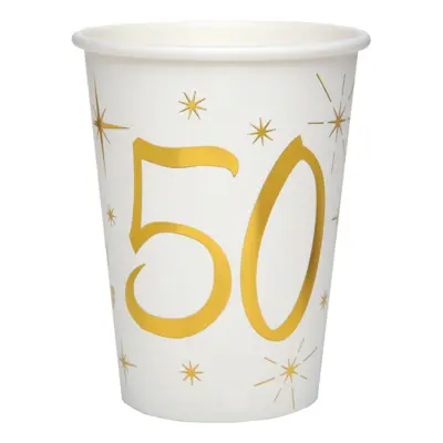 Pappersmuggar 50 Guld/Vit